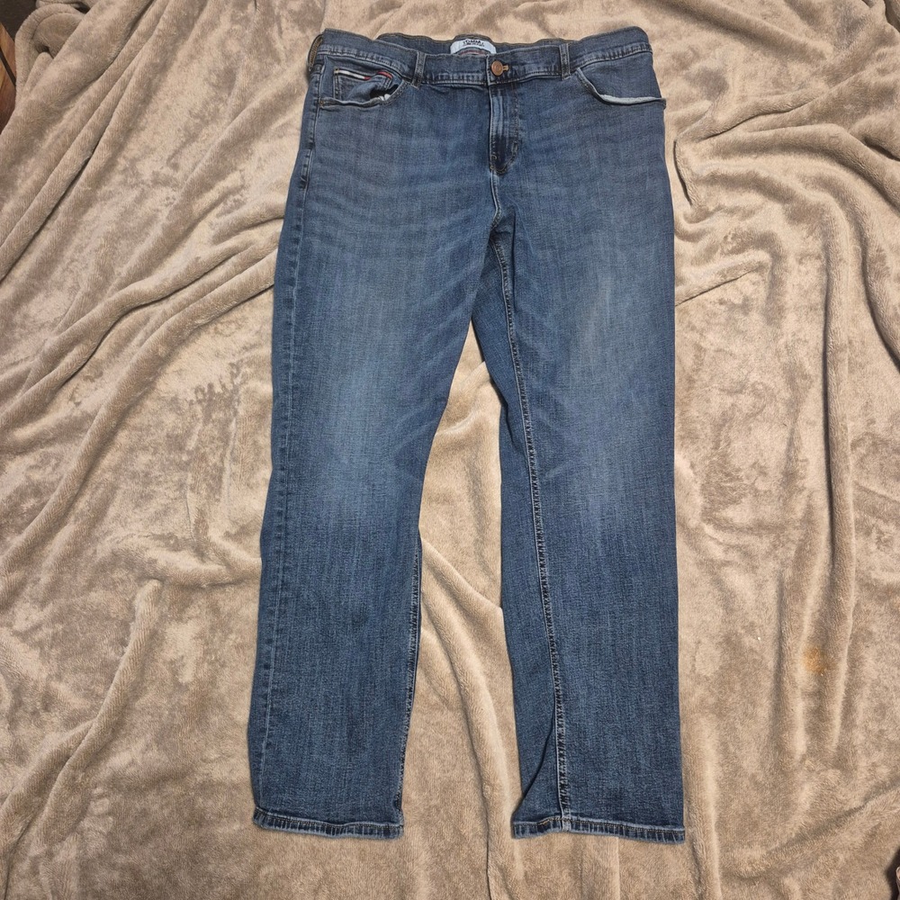 Tommy Jeans Mens 40x32 Straight Leg Denim Blue Medium Wash Stretch Pants